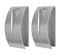 FOCCTS 2Pcs Tea Towel Holders - Self Adhesive Towel Holders Brushed Stainless Steel Hand Towel Hook Rack Hangers Rustproof