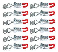 FOCCTS GH-4001 Toggle Catch Latches,12 Pack Metal Toggle Clamps, 100kg/220lbs, Adjustable Toggle Clamp, Heavy Duty Hand Tool Quick Release,Holding Capacity Latch Button Toggle Latch