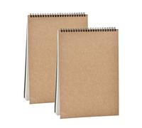 FOCCTS Kraft Notebooks 2 Pack A4 Sketchbooks, 160g Blank Page Scrap Book, Kraft Cover Sketch Drawing Pad Art Books for Adults, Compatible with Pencils and Watercolor Pens A4 Sketchbook Spiral Bound