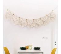 FOCCTS Wall Hanging Tapestry Bohemian Macrame Woven Handmade Cotton Rope Home Decor Craft Christmas Birthday Presents, 110 x 20cm