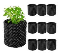 Focefec 2.5 Gallon Air Pruning Containers, Plastic Nursery Pots 10pcs, Plant Pots for Vegetable, Fruit, Garden Use, Self-Planting Pots with Handles and Bases, Size 25cm x22cm