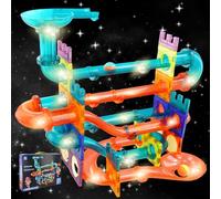 Focenat 111PCS Light Magnetic Tiles Building Blocks for Kids, Magnetic Marble Run Creativity Educational Toys, 3D STEM Magnets Construction Toys, Birthday Gifts for Kids Ages 5 6 7 8 9 10+ Year Old