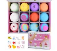 Focenat 12PCS Bath Bomb Gift Set with Surprise Toys Inside, Bath Bombs for Kids, Handmade Natural Organic Bubble Bath Bombs, Colorful Bath Fizzies, Birthday Christmas Easter Gift for Boys Girls Women