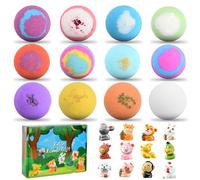 Focenat 12PCS Bath Bomb Gift Set with Surprise Toys Inside, Bath Bombs for Kids, Natural Organic Bubble Bath Bombs, Colorful Bath Fizzies, Birthday Christmas Easter Gift for Boys Girls Women (C)