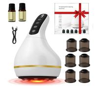 Focenat 2-in-1 Electric Cupper & Guasha Massager - With 6 Cupping Heads, 9 Gears & 2 Modes, Infrared & Heat Function, for Back, Neck, Legs, Body Massage, Lymphatic Drainage & Body Detoxification