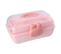 Focenat 3 Layer Multipurpose Storage Box, Craft Storage Boxes With Compartments, hair accessories organiser box, craft stackable storage box, medicine storage box pink for Sewing,Nail,Hair Accessories