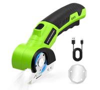 Focenat Cardboard Cutter, Electric Scissors, Cordless Rotary Cutter with LED Light, Universal Cutter, Self-Sharpening Blade for Cardboard, Leather, Carpets, Fabric, PVC, Carpet & Plastic