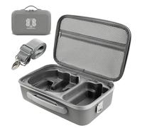 Focenat Case Compatible with DJI Neo 2, PU Carry Case with Shoulder Strap, Lightweight Protective Bag Storage for Fly More Combo Accessories, Splash Protection, Double Zippers, gray, Techwear style