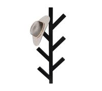 Focenat Coat Hooks Wall Mounted, 41cm Modern Metal Wall Hooks, Multipurpose Heavy Duty Coat Rack Wall Mounted, Tree Shaped Wall Coat Rack with 6 Hooks for Hanging Clothes Jacket Hat, Black