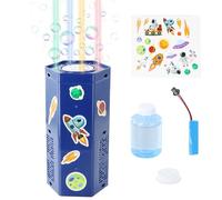 Focenat Firework Bubble Machine, Soap Bubble Machine with Lights and Sound, Soap Bubbles for Kids, with 140 ml Bubble Solution and Stickers, for Children, Christmas, Party, Bride