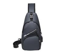 Focenat Men's Chest Bag, Sling Bag Shoulder Backpack, Waterproof Shoulder Bag, Anti-theft Leisure Chest Bag with Charging Port, Small Crossbody Bag for Hiking, Cycling, Travel, Camping (Gray)