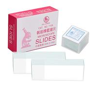 Focenat Pack of 100 Microscope Slides and 50 Cover Glasses, Pre-Cleaned Optical Glass Slides and Cover Glasses, Microscope Accessories for Children, Students, Laboratory, Biology, Science