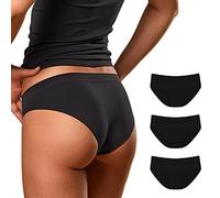 FOCENZA Women's Microfibre Briefs, Seamless Women's Underwear, Multipack of 3 Pieces in Various Colours, Made in Italy, Black, S-M
