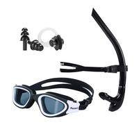 Focevi Swim Snorkel for Lap Swimming,Adult Swimmers Snorkeling Gear for Swimming Snorkel Training in Pool and Open Water,Center Comfortable Silicone Mouthpiece One-Way Purge Valve