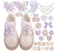 foci cozi 70PCS Shoe Lace Charms for Sneakers Women,Gold Bling Shoe Charms Pins Accessories, L, Resin, Created Diamond