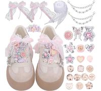 foci cozi 70PCS Shoe Lace Charms for Sneakers Women,Gold Bling Shoe Charms Pins Accessories, L, Resin, Created Diamond