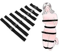 FOCICE 7-piece female adult game adjustable restraint rope, BDSM quick release buckle strap, sex toy restraint set, couple SM sex toy flirting game fetish role-playing