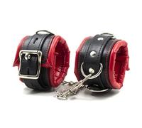 FOCICE Adult Fashion Soft Leather Surrender Cuffs, Adjustable Wrist and Ankle Restraint, Soft Leather Strap with Metal Safety Nylon Buckle, SM Couple Sex Toy