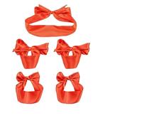 FOCICE BDSM Blindfold & Handcuffs Set - Satin Eye Mask, Erotic RestraintKit for Couples, Adjustable Bondage Toys for Sensual Play, Fetish Bedroom Kit, Red Colour