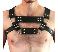 FOCICE Men's Gay Harness Harnesses Leather Adjustable Body Bondage Men Night Show Costumes Men's Sexy Slave Clubwear BDSM Restraints Sex Toys for Couples Extreme Sex