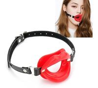 FOCICE Sexy Open Mounth Gag, Silicone Lips Ball Gag for Bed Sex Play, O Ring BDSM Gag Sex Bondage Gags & Muzzles, Mouth Sex Toy Gag Sex Accessories for Adults Couples Oral, Red