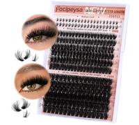 Focipeysa Lash Clusters 100D 200D Lash Extension with Bottom Lash Fluffy Volume Eyelash Clusters 256pcs Individual Eyelash Extensions 12-18mm Lashes Extension DIY Curly Lash Extension at Home