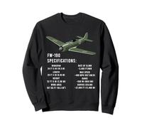 Focke-Wulf FW-190 Specifications WWII Warbird Aviation Sweatshirt