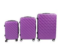 Focket 3 Piece Set Suitcase, Impact Resistant 20in 24in 28in Telescoping Handle Spinner Wheels Luggage Set for Travel (Purple)