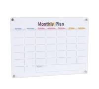 Focket Acrylic Dry Erase Board, Thick Material Prevents Ink Bleeding Nano Coated Anti Ghosting Surface Magnetic Calendar for Fridge, Weekly Monthly Planner with Powerful Magnets for