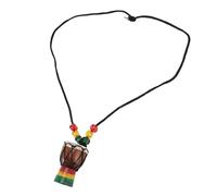 Focket African Drum Necklace, Wood Sturdy Lightweight Unique Exquisite Mini Drum Pendant, Instrument Pendant with Fine Craftsmanship for Jewelry Making Party Decor Backpack