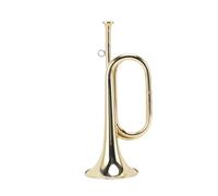 Focket Bb Key Trumpet for Beginner, Portable Brass Bugle with Gloves, Cleaning Cloth and Detachable Mouthpiece, Professional Bugle Horn for Military Orchestra & School Band (Gold)