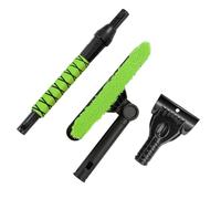 Focket Car Snow Brush, 25.9-31.5in Extendable Aluminum Pole with Rotatable Brush Head and Thickened Ice Scraper, Snow Scraper for Car, Ice Shovel Detachable Foam Grip for Truck SUV (Green)