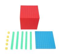 Focket Colorful Counting Blocks Math Manipulatives Base 10 Blocks Set 121 Pieces Plastic Place Value Blocks with 1 Thousand 10 Hundred 10 Ten 100 One Blocks for Kids Learning School