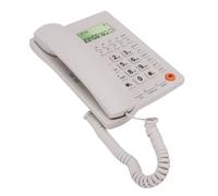 Focket Corded Landline Phone, Large Key Telephone with Speakerphone and Caller ID 3 Programmable Clocks, Adjustable Ringer Volume and No Power Functionality, for Home and Office Use (White)