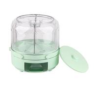 Focket Countertop Cereal Dispenser, 360° Rotating 6 Grid Airtight 13.2Lbs Large Capacity Rice Storage Container, Grain Dispenser with One Click Output for Kitchen Pantry Dry Food Storage (Green)