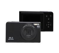 Focket Digital Camera, 56MP 4K Autofocus 16X Digital Zoom 2.4in Screen Portable Vlogging Camera with Fill Light, Prevent Shaking, Kids Camera for Birthday Gifts (Black)