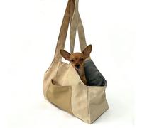 Focket Dog Purse Carrier, Soft Sided Pet Tote Bag with Pockets, Foldable Lightweight Dog Carrier, Portable Travel Puppy for Small Dogs and Cats Up to 15lbs (Beige)