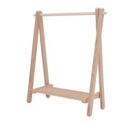 Focket Dollhouse Clothes Rack, 1:12 Scale Wooden Garment Rack with Freestanding Design for Miniature Photography Display