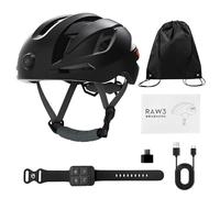 Focket E Bike Helmet, Intelligent LED Turn Signals 1080P HD Camera Bike Helmet with Camera Bluetooth with Removable 1350mAh Battery and Wrist Remote for Adults Youth Men (Black)