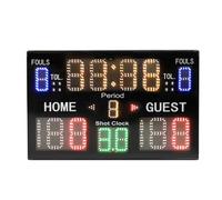 Focket Electronic Scoreboard, 15 Digits LED Basketball Scoreboard Digital with Remote Control Built-in Speaker for Basketball Volleyball Sports