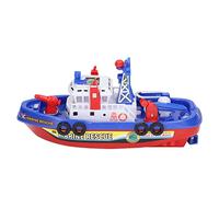 Focket Fireboat Toy, Safety Rounded Edges Electric Fire Fighting Ship Toy, Water Spray Boat with Sound Light Effects for Kids Bath Pool Play