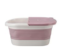 Focket Foot Bath, Collapsible Extra High Wall Foot Soaking Tub, Heavy Duty Plastic Tub with Handle for Home Spa Soaking Feet Relaxation Treatment Callus Removal (Pink)