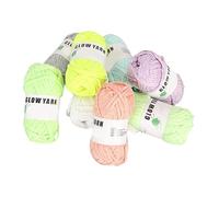 Focket Glow in Dark Yarn, UV Charged Night Glow Luminous Yarn, Reflective with 8 Rolls and 8 Color Variety for Knitting Crocheting DIY Crafts