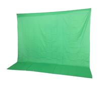 Focket Green Screen Backdrop, 3x3m Polyester Cotton Blend Easy to Reusable Non Reflective Green Screen Cloth, Greenscreen Background with 2 Traceless Nails and 2 Clips for