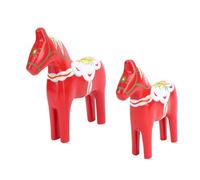 Focket Hand Painted Swedish Dala Horse Figurine, Wooden Horse Statue with Traditional Scandinavian Design for Christmas Home Decor (Red)