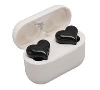 Focket Heart Shaped Earbuds, Bluetooth 5.3 Earphones with Charging Case, HIFI Stereo In Ear Headphones for Sports Travel (Black)