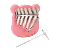 Focket Kalimba Thumb Piano, 17 Key Maple Wood Body Carbon Steel Keys Bear Shaped Design Mbira Finger Piano, Portable Musical Instrument with Tune Hammer Protective Case for Travel