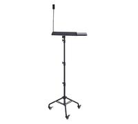 Focket Laptop Tripod Stand, Adjustable Height 28 to 51.2 Inch Silent Swivel Casters Projector Stand, Sturdy Alloy Tripod with Detachable Sliding Tray and 360° Phone Holder for