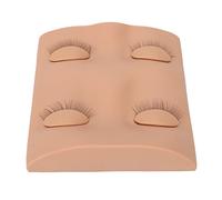 Focket Lash Mannequin Head, 3D Simulated Face Removable Eyelids Eyelash Extension Practice, Practice Eyelids with Replaceable Eyes for Eyelash Training Makeup Display (Skin Color)