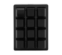 Focket Macro Pad, One Handed Programmable Mechanical Keyboard with Hot Swappable Red Switches 12 Key Mini USB Wired Keypad for Mac Pi Gaming Office (Black)